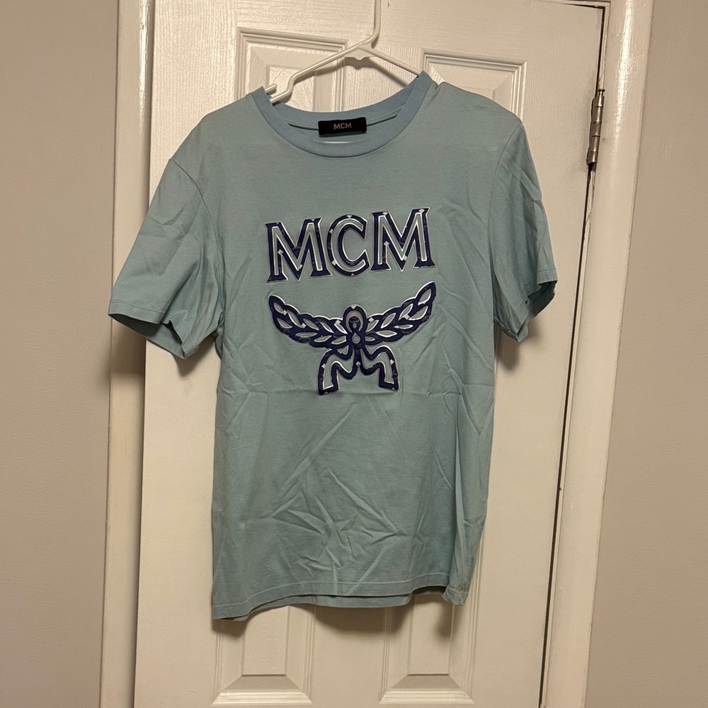 MCM Sky Blue Short Sleeve Tee